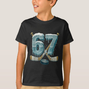 67 Six Seven Hockey Drip Number Funny 6 7 Meme  T-Shirt