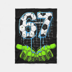67 Six Seven Ice Cream Drip Soccer Funny 6 7 Gen A Fleece Blanket