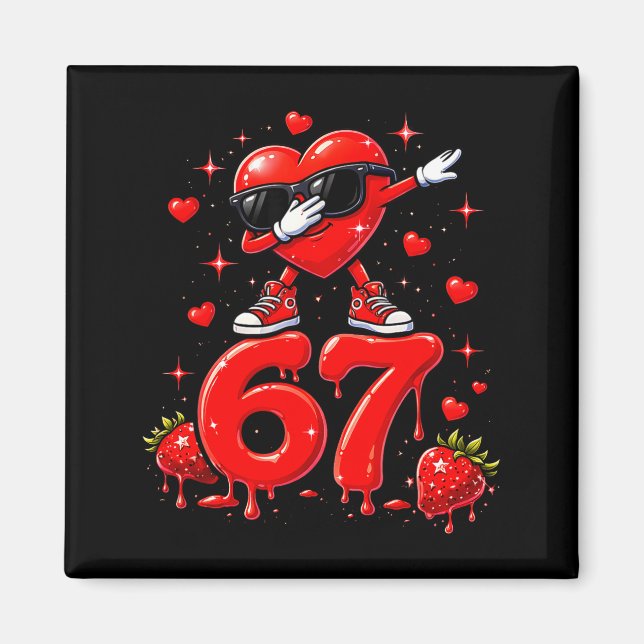 67 Six Seven Ice Cream Meme Funny Valentine Days  Magnet (Front)
