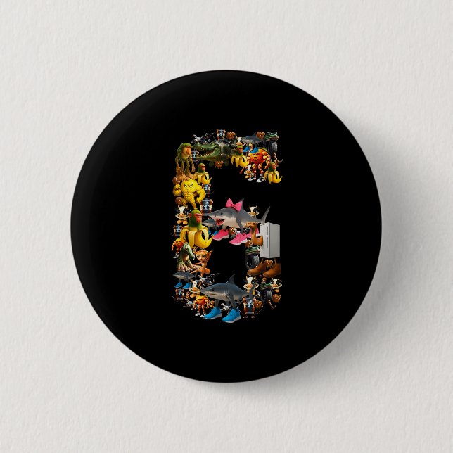 67 Six Seven Italian Brainrot Christmas Matching C Button (Front)