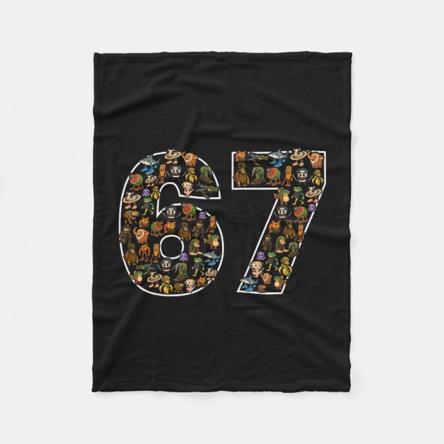 67 Six Seven Italian Brainrot Gen Alpha Meme  Fleece Blanket (Front)