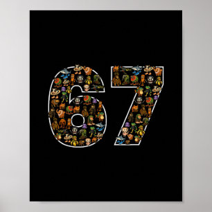67 Six Seven Italian Brainrot Gen Alpha Meme Poster