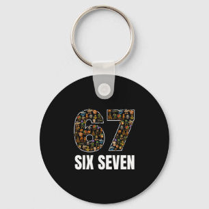67 Six Seven Italian Brainrot Gen Alpha Slang Meme Keychain