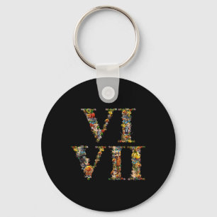 67 Six Seven Italian Brainrot Roman Numeral Meme Keychain