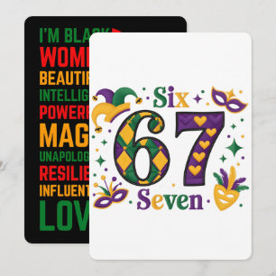 67 Six Seven Mardi-Gras Black History 2026 Holiday Card