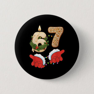 67 Six Seven Meme Christmas Candle Gingerbread Gen Button