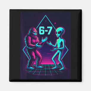 67 Six Seven Meme Funny Bigfoot Alien Sasquatch Uf Magnet