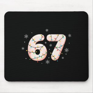 67 Six Seven Meme Gen Alpha Slang Christmas Lights Mouse Pad