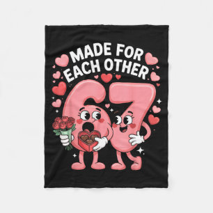 67 Six Seven Meme Gen Alpha Valentines Day Coquett Fleece Blanket