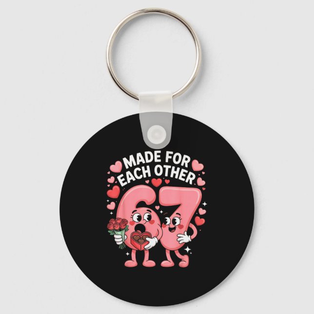 67 Six Seven Meme Gen Alpha Valentines Day Coquett Keychain (Front)