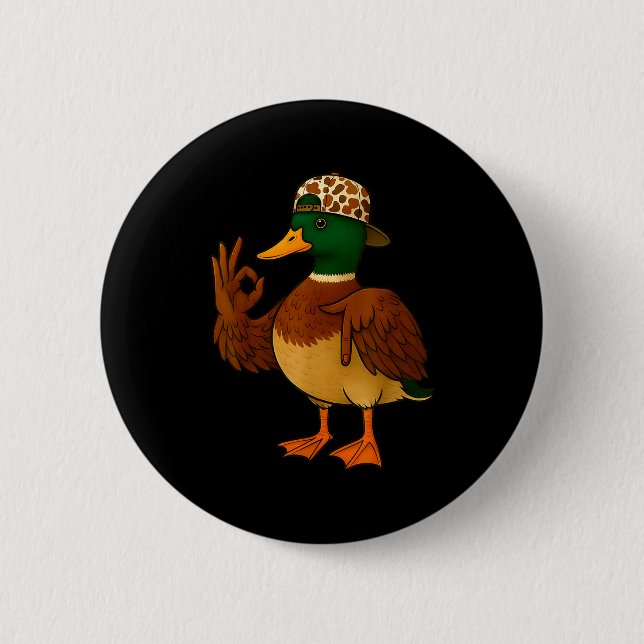 67 Six Seven Meme Mallard Duck Hunting Season Boy  Button (Front)