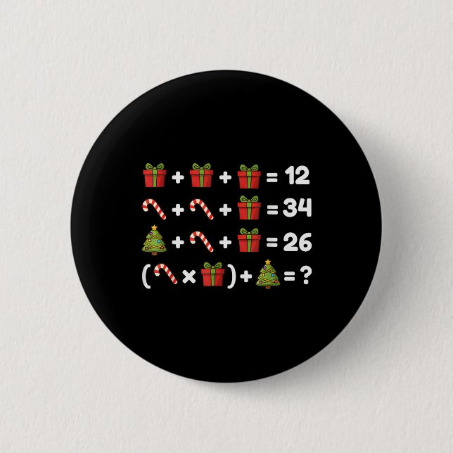 67 Six Seven Meme Math Christmas Equation Logic Pu Button (Front)