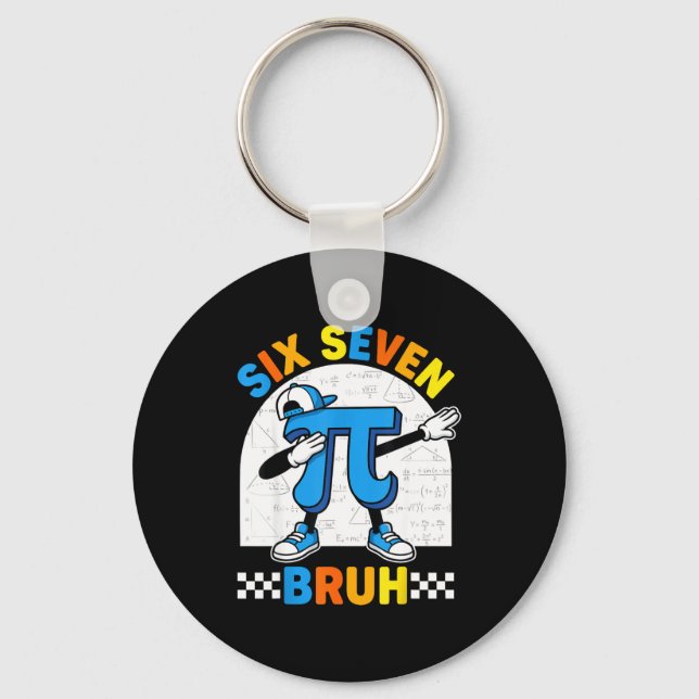 67 six seven meme math funny day math teacher men keychain (Front)