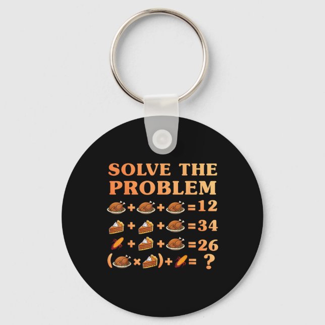 67 Six Seven Meme Math Thanksgiving Equation Logic Keychain (Front)