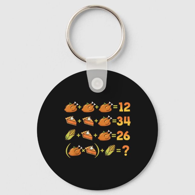 67 Six Seven Meme Math Thanksgiving Equation Logic Keychain (Front)