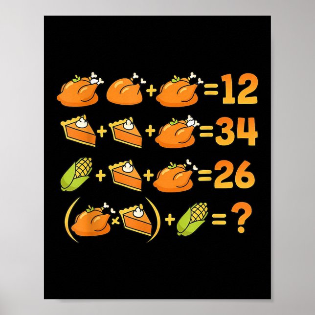 67 Six Seven Meme Math Thanksgiving Equation Logic Poster (Front)