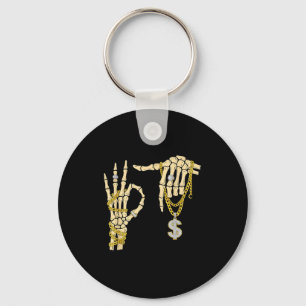 67 Six Seven Meme Novelty Skeleton Hand Bling Chai Keychain