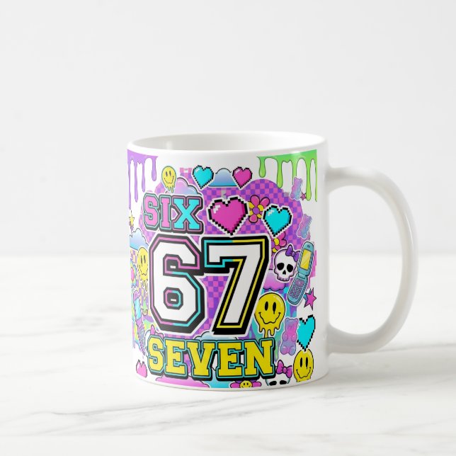 67 Six Seven Retro Y2K Aesthetic mug (Right)