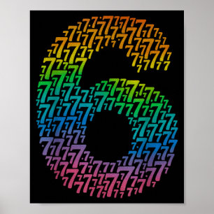 67 Sixty Seven Halloween Costume Rainbow Funny 6 7 Poster