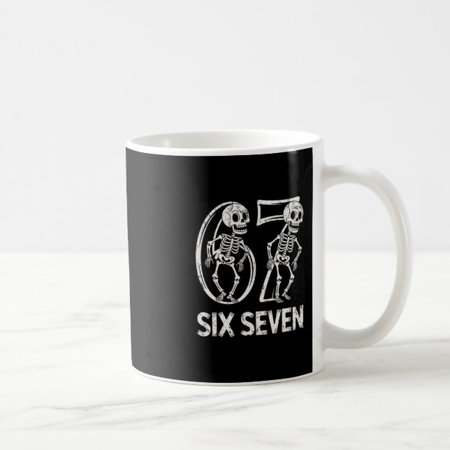 67 Skeleton Funny Six Seven Gen Alpha Halloween 6- Coffee Mug (Right)