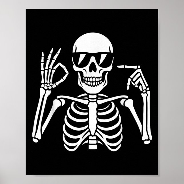 67 Skeleton Funny Six Seven Gen Alpha Halloween Me Poster (Front)