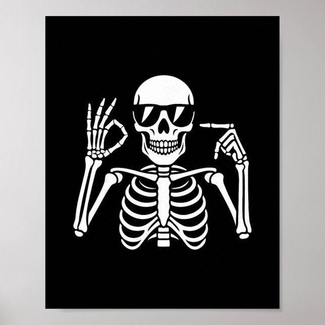 67 Skeleton Funny Six Seven Gen Alpha Halloween Me Poster (Front)