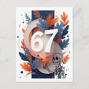 67 Skeleton Hand Halloween Postcard