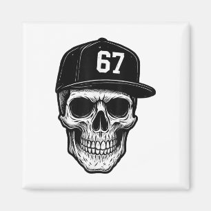 67 Skull Halloween Brainrot Meme Six Seven Kids Sk Magnet