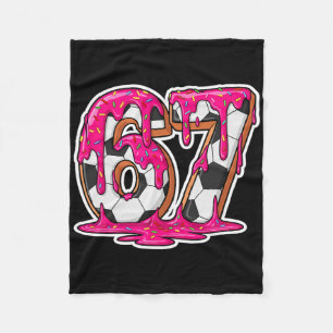 67 Soccer Ice Cream Drip Brain Rot Meme _1 Fleece Blanket