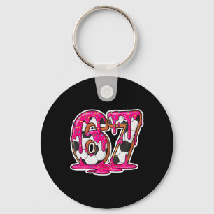 67 Soccer Ice Cream Drip Brain Rot Meme _1  Keychain