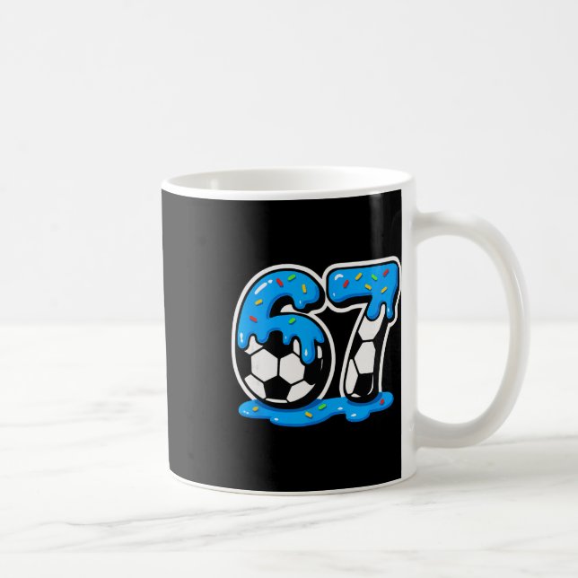 67 Soccer Ice Cream Drip Brain Rot Meme  Coffee Mug (Right)