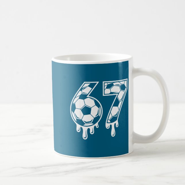 67 Soccer Ice Cream Drip Gen Alpha Six Seven Meme  Coffee Mug (Right)