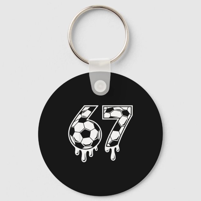 67 Soccer Ice Cream Drip Gen Alpha Six Seven Meme  Keychain (Front)