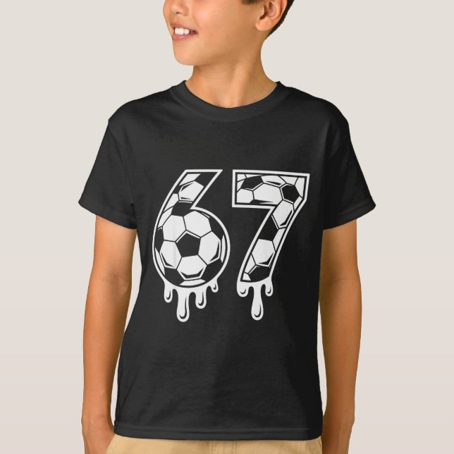 67 Soccer Ice Cream Drip Gen Alpha Six Seven Meme  T-Shirt (Front)