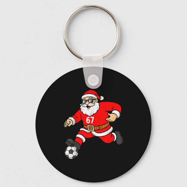 67 Soccer Santa Six Seven Meme Christmas Srt Men B Keychain (Front)