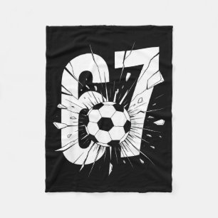 67 Soccer Six Seven 6 7 Meme 67 Fleece Blanket