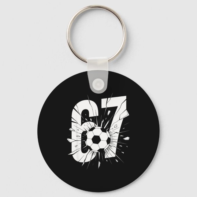 67 Soccer Six Seven 6 7 Meme 67  Keychain (Front)