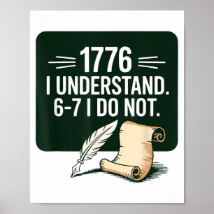 67 Social Studies Teacher 1776 I Understand 6 7 I Poster