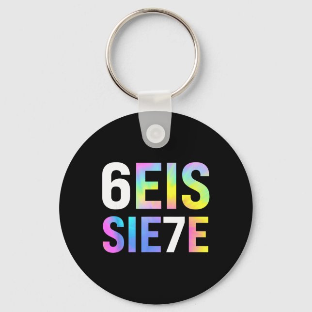 67 Spanish Meme Seis Siete Six Seven Funny Spanish Keychain (Front)