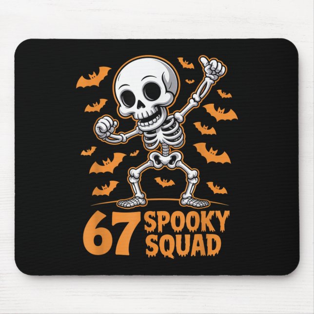 67 Spooky Squad Halloween Skeleton 6 7 Meme Six Se Mouse Pad (Front)