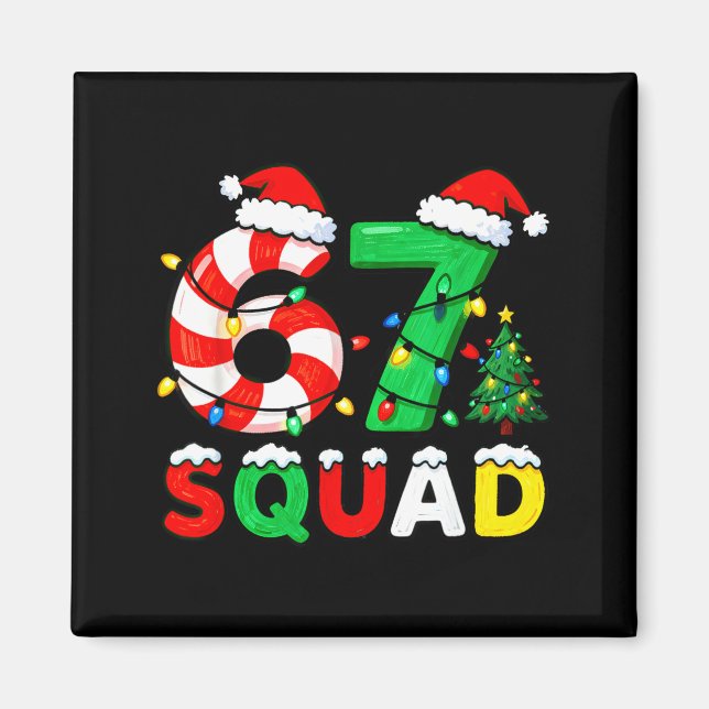 67 Squad Christmas Candy Cane Six Seven Meme Xmas  Magnet (Front)