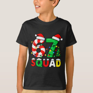 67 Squad Christmas Candy Cane Six Seven Meme Xmas T-Shirt