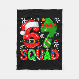 67 Squad Christmas Santa Elf Colorful Costume Kids Fleece Blanket