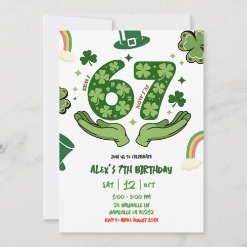 67 St Patrick Birthday Invitation