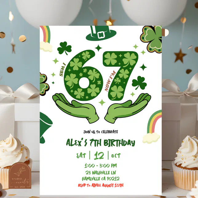 67 St Patrick Birthday Invitation | Zazzle
