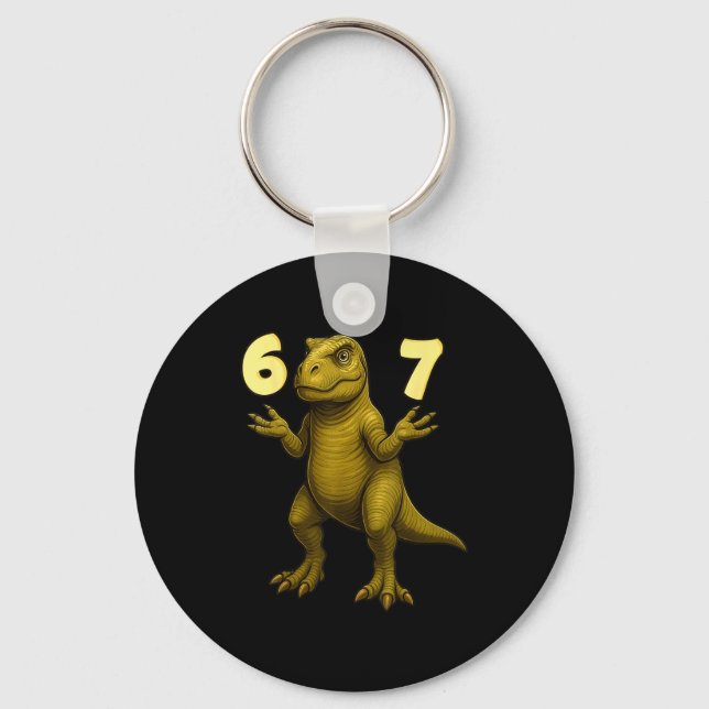 67 T-rex Hands Motion Dinosaur Meme For Kids Teens Keychain (Front)