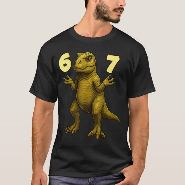 67 T-rex Hands Motion Dinosaur Meme For Kids Teens T-Shirt (Front)