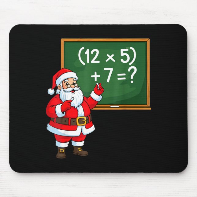 67 Teacher Christmas Santa Six Seven Meme Brainrot Mouse Pad (Front)