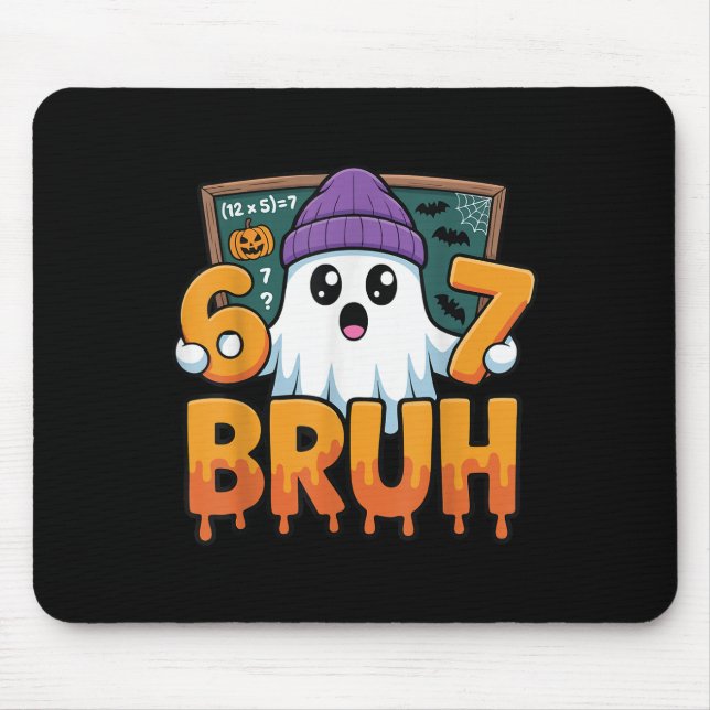 67 Teacher Ghost Six Seven Meme Math Equation Bruh Mouse Pad (Front)