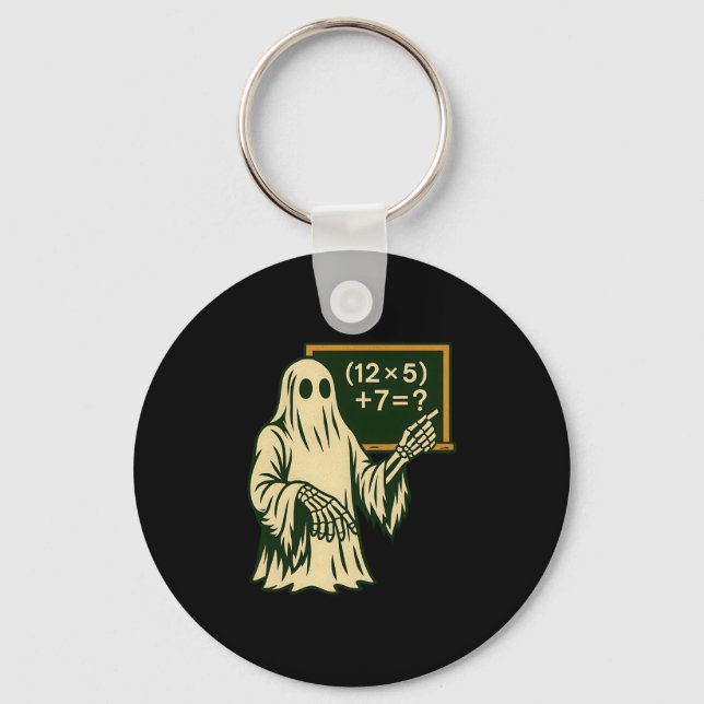 67 Teacher Halloween Ghost Six Seven Meme Brainrot Keychain (Front)